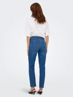 Best ONLEMEL Høj talje Straight fit Ankellængde Jeans Dame Jeans|Jeans