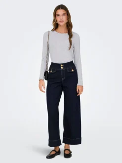 Discount ONLEMILIA Høj talje Bred pasform - beskåret Jeans Dame Jeans|Jeans