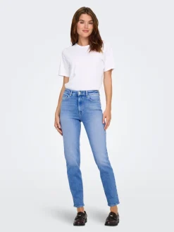 Best ONLEMILY Høj talje Straight fit Ankellængde Jeans Dame Jeans|Jeans