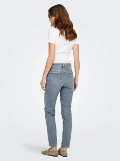 Discount ONLEMILY Høj talje Straight fit Ankellængde Jeans Dame Jeans|Jeans
