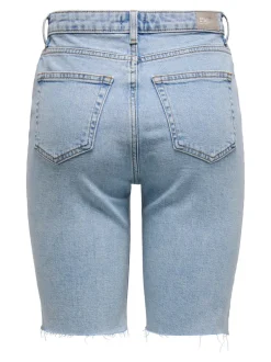 Clearance ONLEMILY Høj talje Straight fit Denim-shorts Dame Shorts|Double Denim