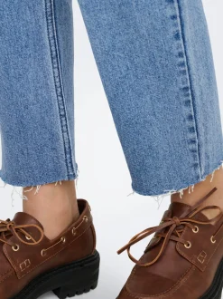Clearance ONLEMILY Høj talje Straight fit Cropped Jeans Dame Jeans|Jeans