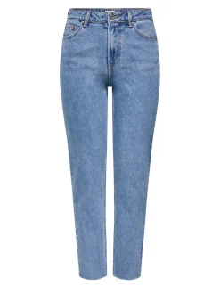 Clearance ONLEMILY Høj talje Straight fit Cropped Jeans Dame Jeans|Jeans