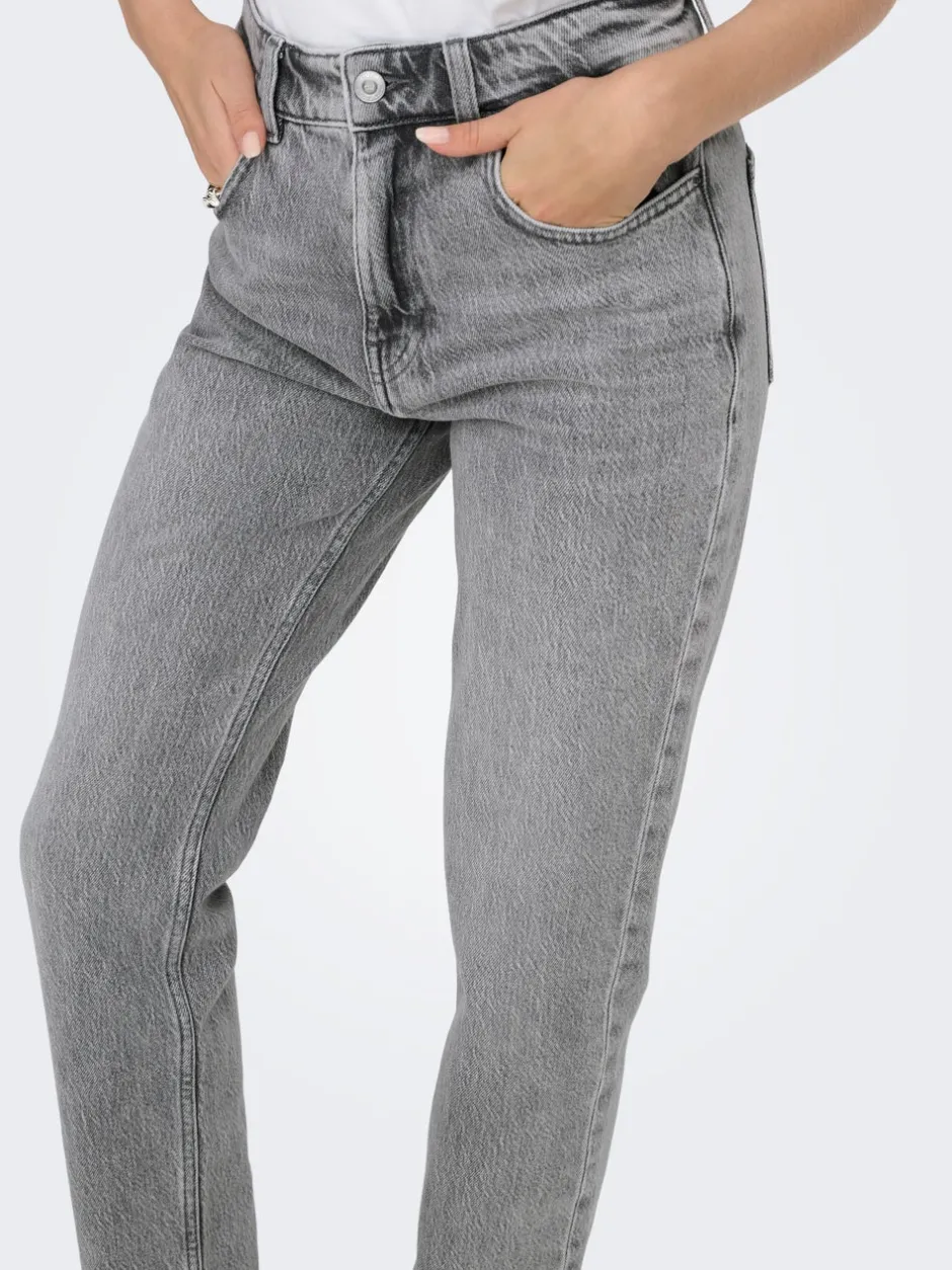 Online ONLEMILY Høj talje Straight fit Ankellængde Jeans Dame Jeans|Jeans