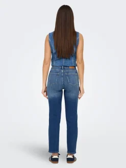 Best ONLEMILY Høj talje Straight fit Ankellængde Jeans Dame Jeans|Jeans