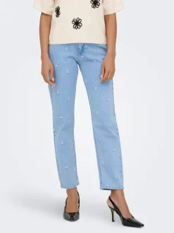 Discount ONLEMILY Høj talje Straight fit Ankellængde Jeans Dame Jeans|Jeans