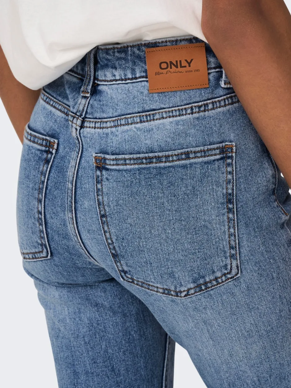 Clearance ONLEMILY Høj talje Straight fit Ankellængde Jeans Dame Jeans|Jeans