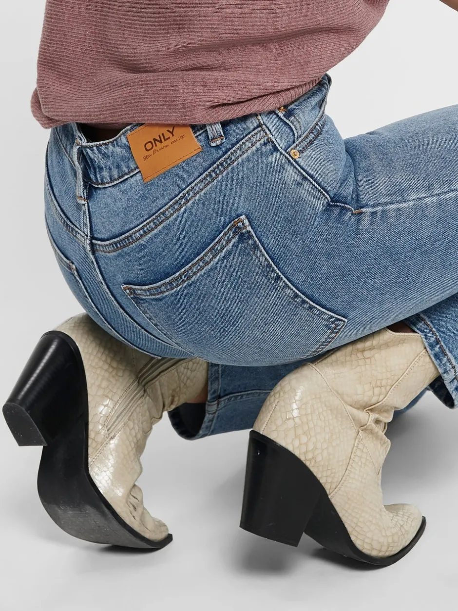 Clearance ONLEMILY Høj talje Straight fit Ankellængde Jeans Dame Jeans|Jeans