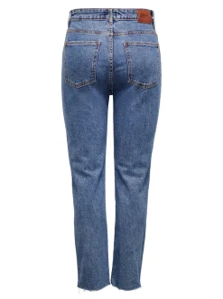Online ONLEMILY Høj talje Straight fit Cropped Jeans Dame Jeans|Jeans
