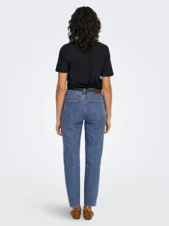 Online ONLEMILY Høj talje Straight fit Cropped Jeans Dame Jeans|Jeans