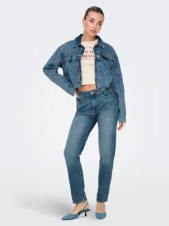 Online ONLEMILY Høj talje Straight fit Ankellængde Jeans Dame Jeans|Jeans