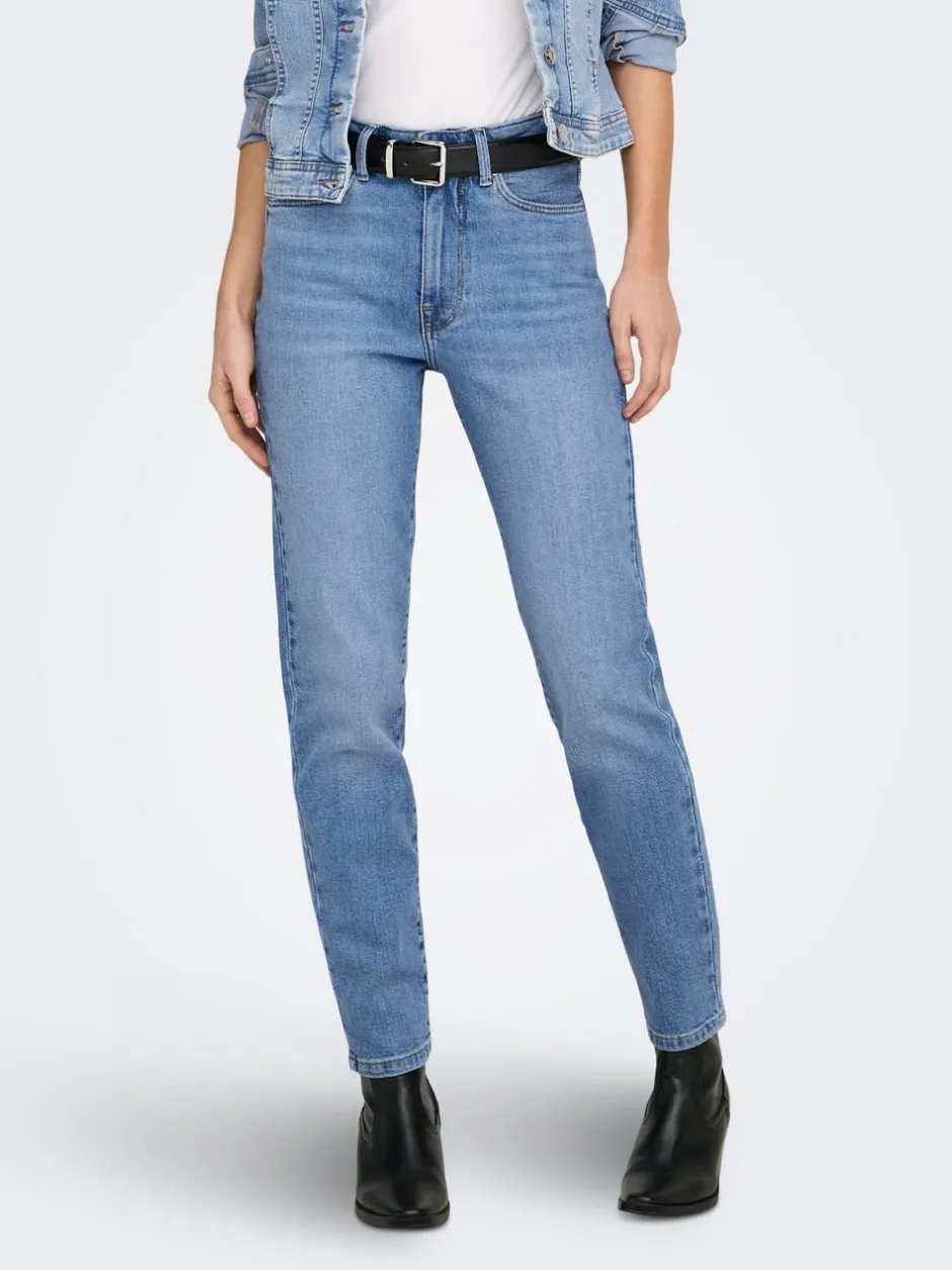 Online ONLEMILY Høj talje Straight fit Ankellængde Jeans Dame Jeans|Jeans