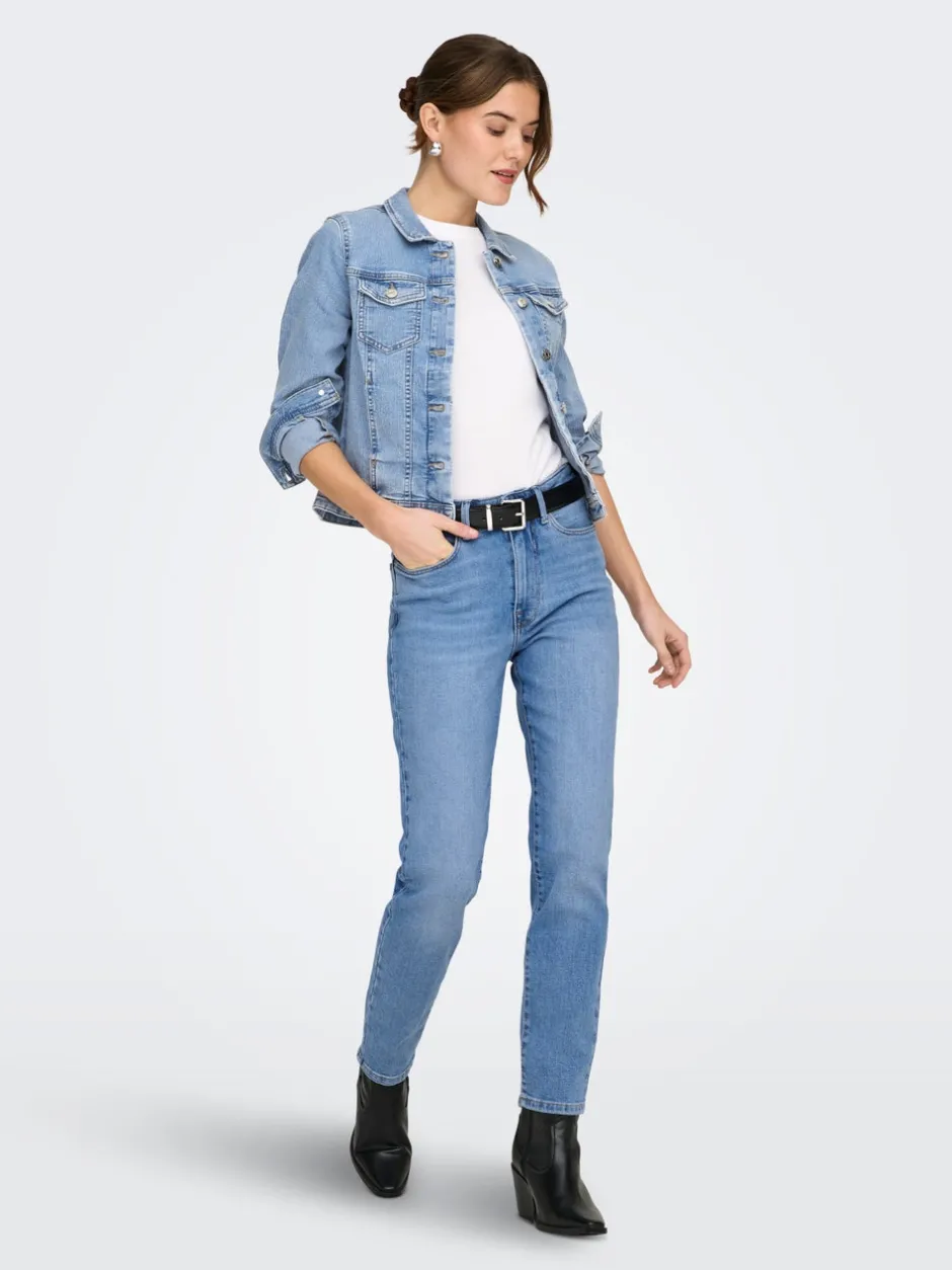 Online ONLEMILY Høj talje Straight fit Ankellængde Jeans Dame Jeans|Jeans