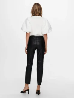 Clearance ONLEMILY Regular fit Coatede læderbukser Dame Bukser