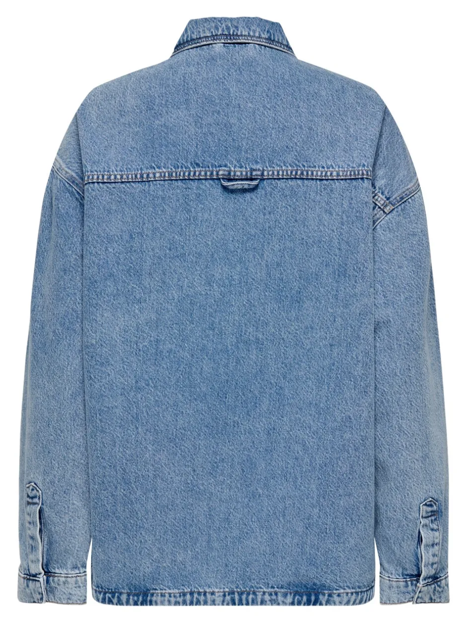 Hot ONLEMMIE Denim-skjorte Dame Double Denim|Skjorter