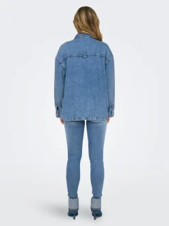 Hot ONLEMMIE Denim-skjorte Dame Double Denim|Skjorter