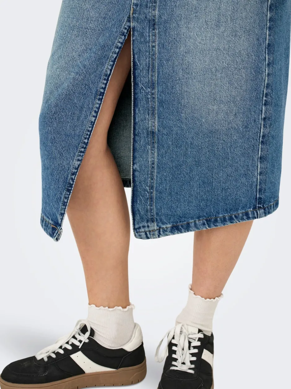 Discount ONLENYA Denim Denim-nederdel Midinederdel Dame Nederdele|Denimnederdele