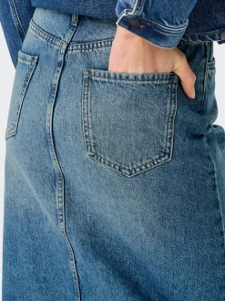 Discount ONLENYA Denim Denim-nederdel Midinederdel Dame Nederdele|Denimnederdele