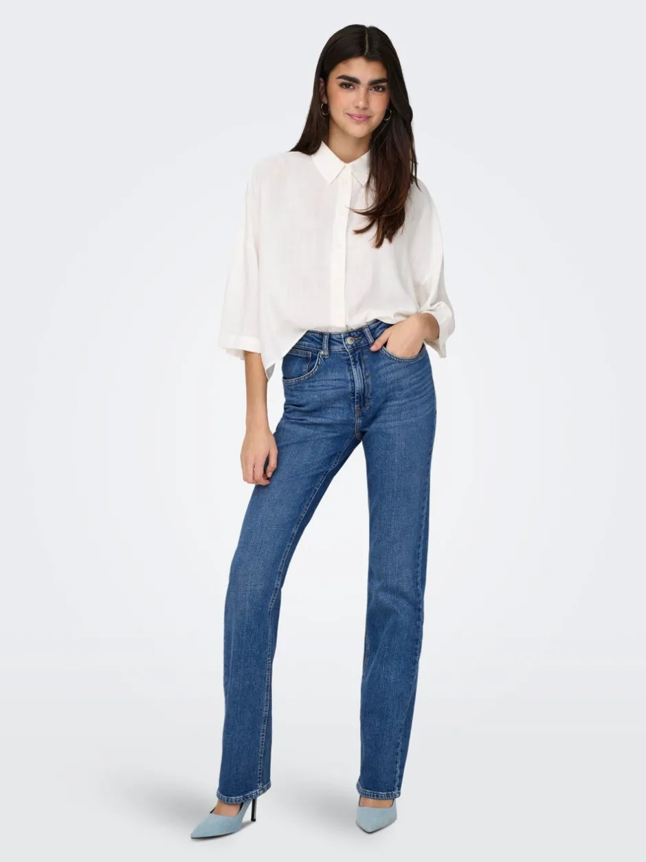 Hot ONLEVERLY Mellemhøj talje Bootcut fit Jeans Dame Jeans|Jeans