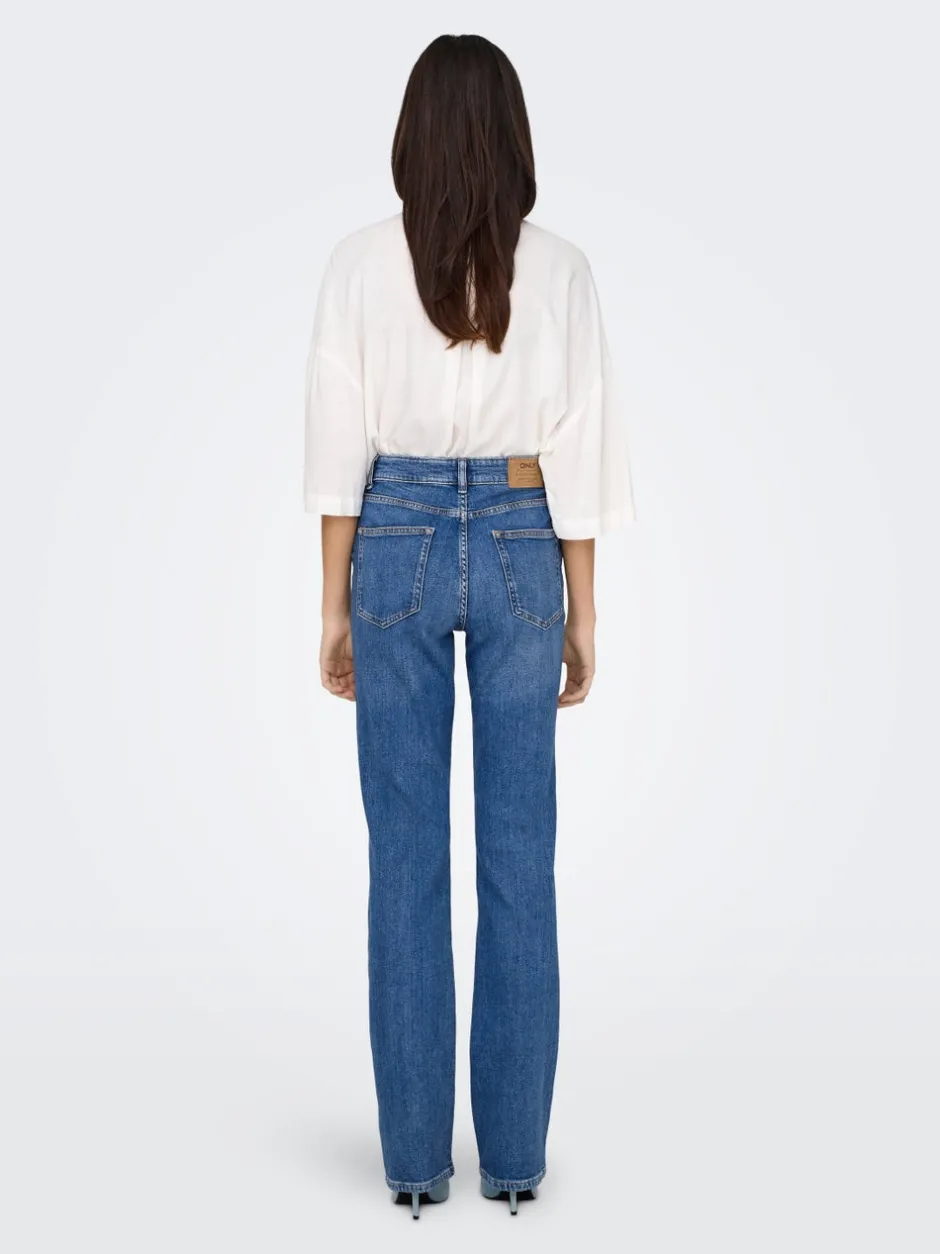 Hot ONLEVERLY Mellemhøj talje Bootcut fit Jeans Dame Jeans|Jeans