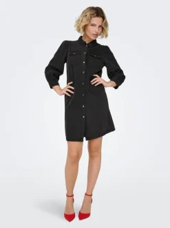 Discount -ONLFELICA Lang kjole Dame Kjoler|Double Denim