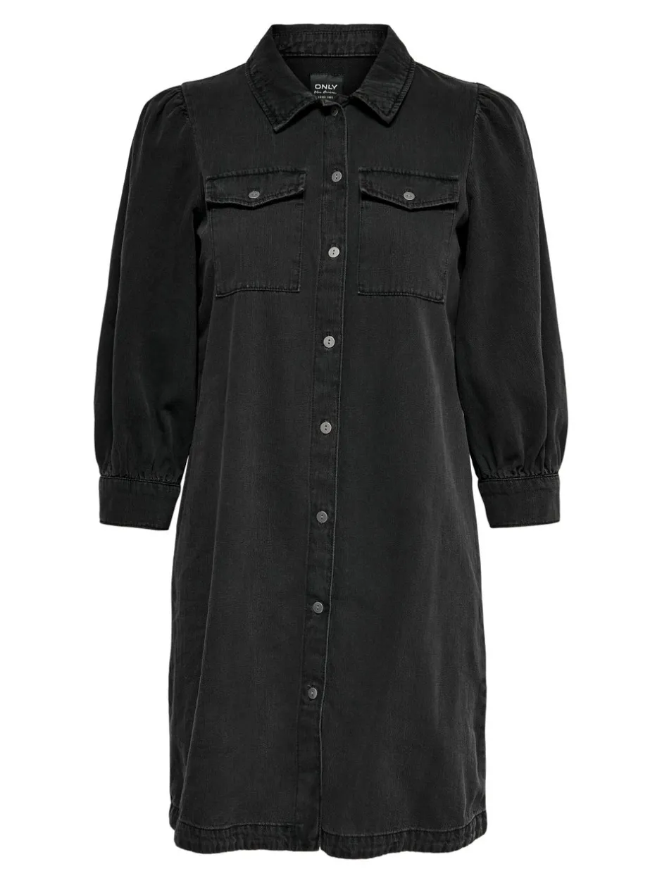 Discount -ONLFELICA Lang kjole Dame Kjoler|Double Denim