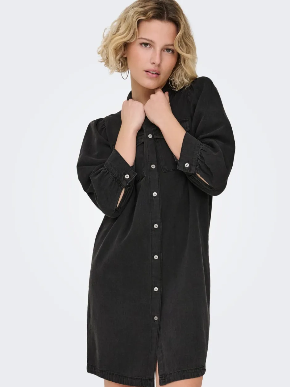 Discount -ONLFELICA Lang kjole Dame Kjoler|Double Denim