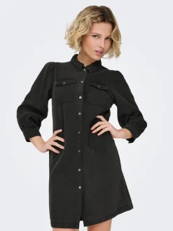 Discount -ONLFELICA Lang kjole Dame Kjoler|Double Denim