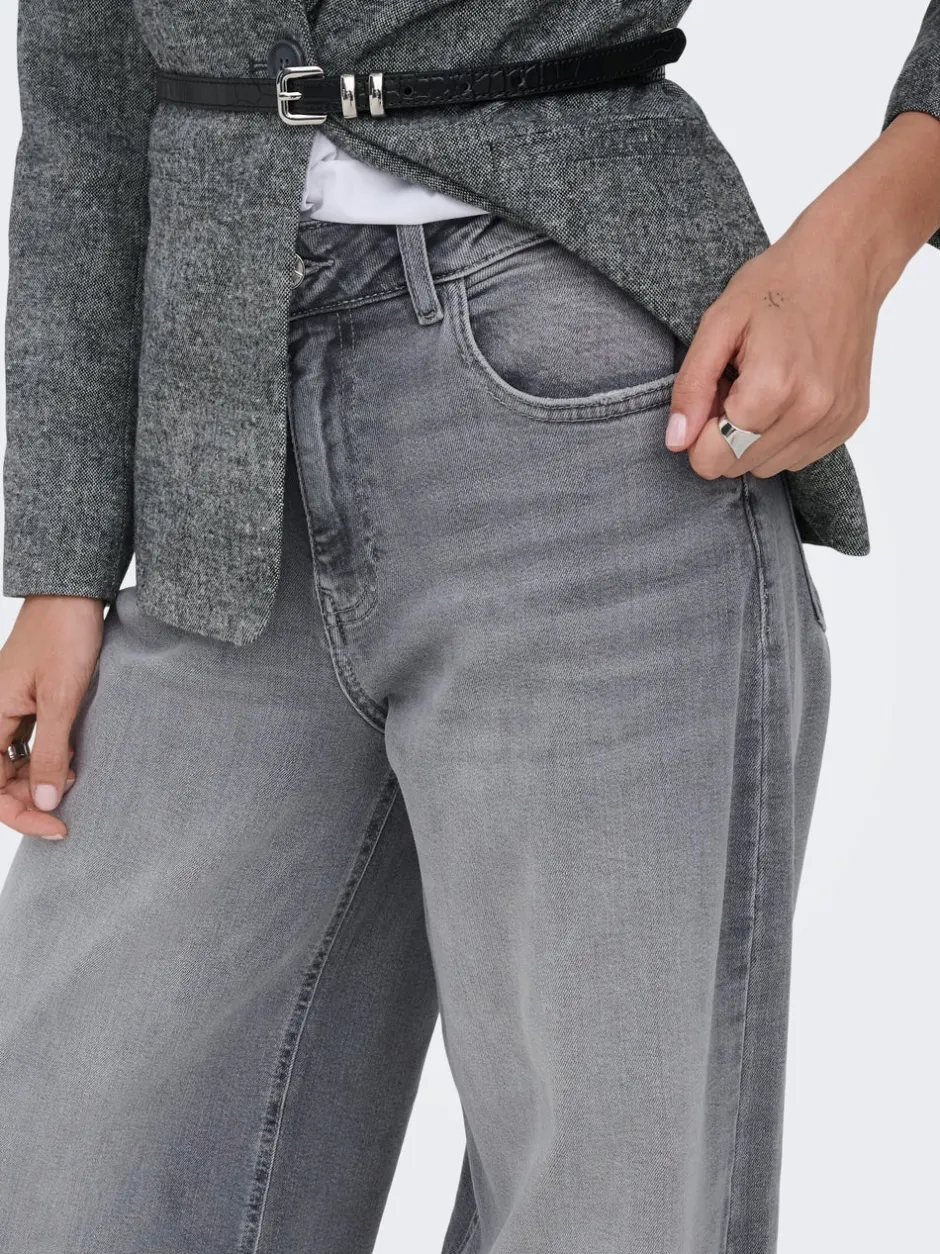Online ONLFRANCESCA Mellemhøj talje Wide leg fit Jeans Dame Jeans|Jeans