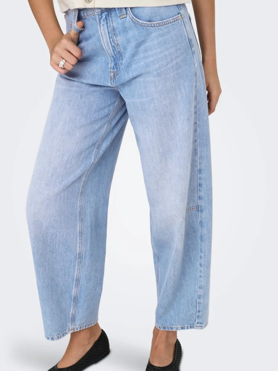 Hot ONLFRANKIE Høj talje Barrel fit Ankellængde Jeans Dame Jeans|Jeans