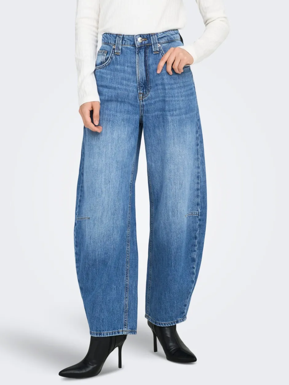 Sale ONLFRANKIE Høj talje Barrel fit Ankellængde Jeans Dame Jeans|Jeans
