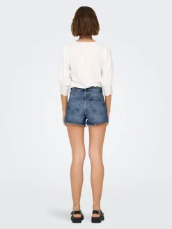 Outlet -ONLGABI Høj talje Regular fit Denim-shorts Dame Shorts|Double Denim
