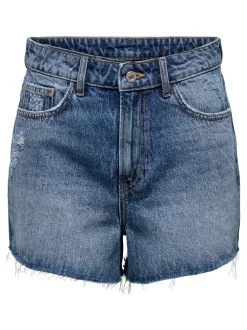 Outlet -ONLGABI Høj talje Regular fit Denim-shorts Dame Shorts|Double Denim