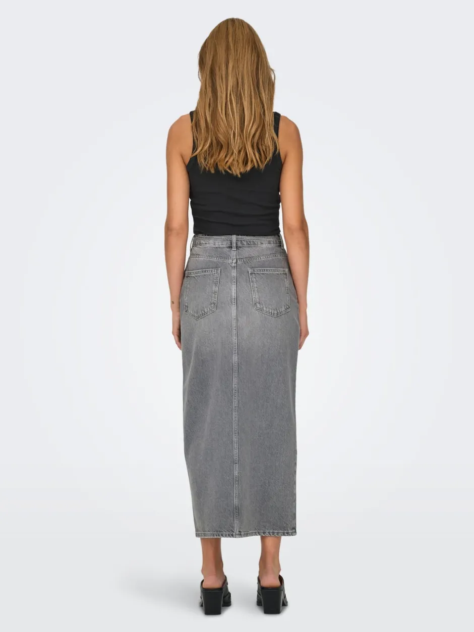 Sale -ONLGIANNA Denim Denim-nederdel Midinederdel Dame Nederdele|Denimnederdele