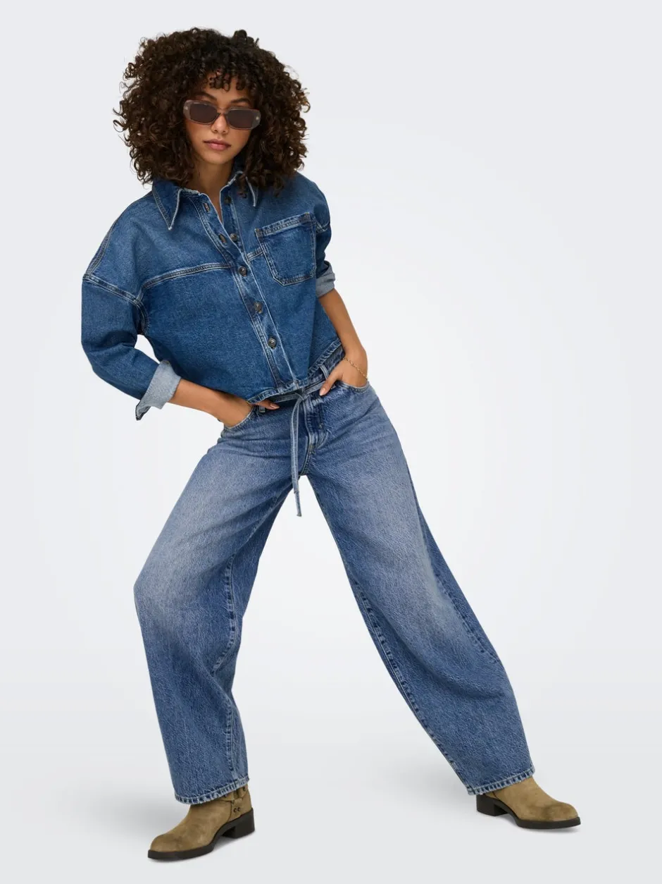 New ONLGIANNA Mellemhøj talje Balloon fit Jeans Dame Jeans|Jeans