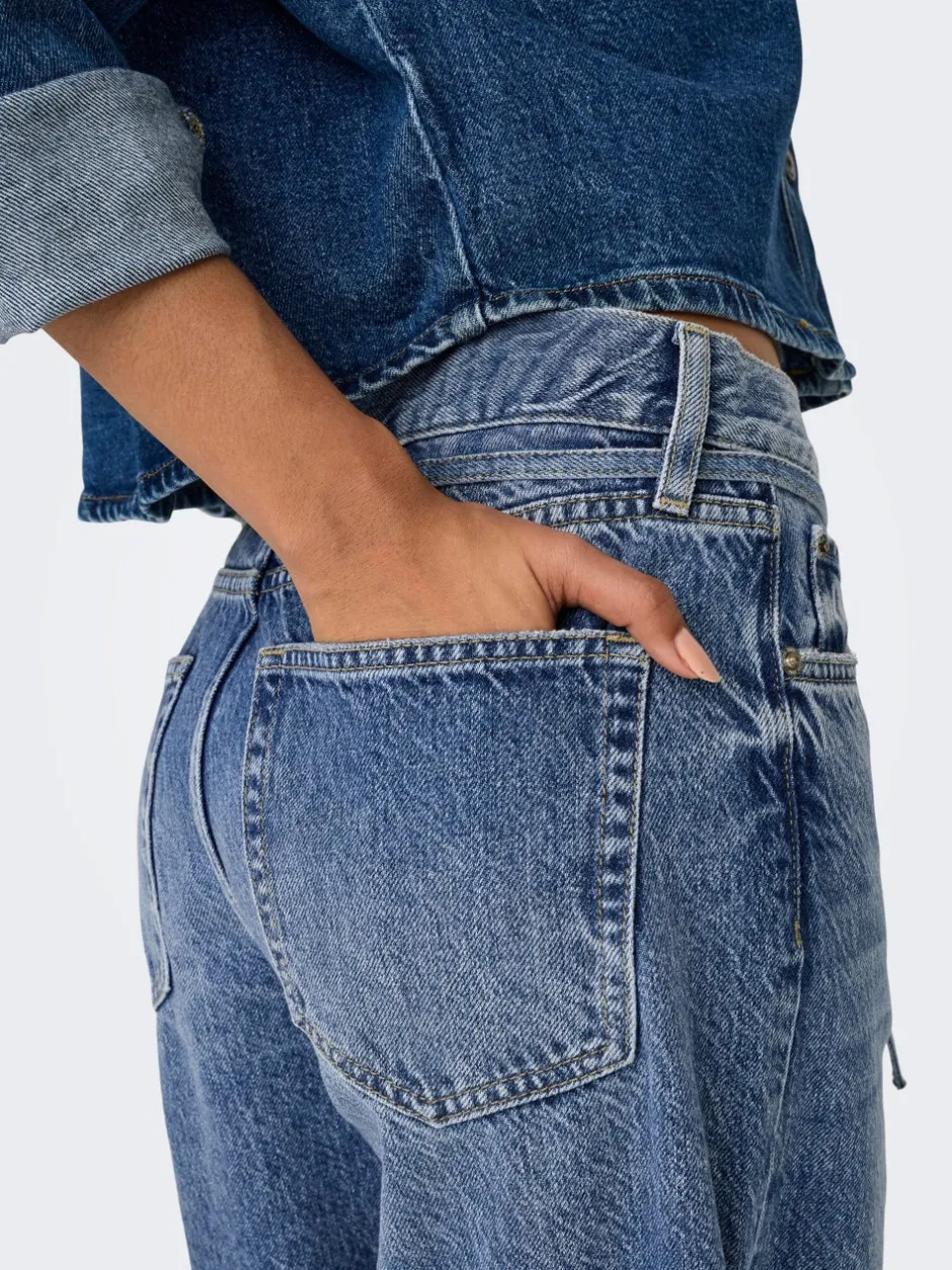 New ONLGIANNA Mellemhøj talje Balloon fit Jeans Dame Jeans|Jeans