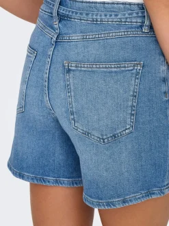 Outlet ONLGIANNA Mellemhøj talje Regular fit Denim-shorts Dame Shorts|Double Denim