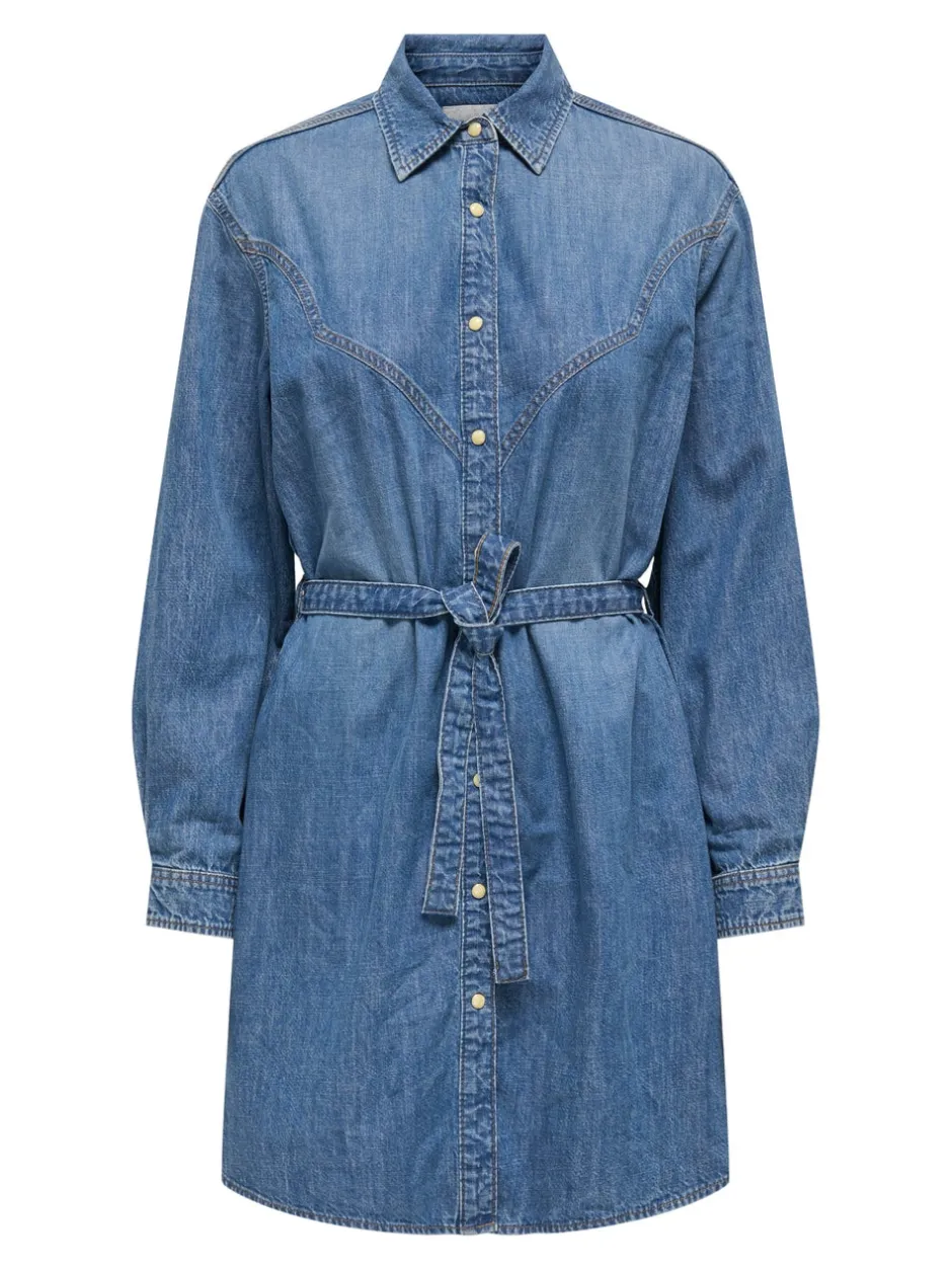 New ONLGILLO Kort kjole Dame Kjoler|Double Denim