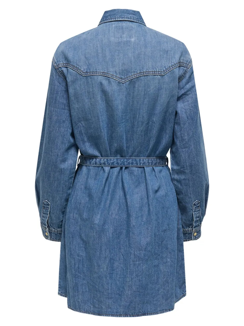 New ONLGILLO Kort kjole Dame Kjoler|Double Denim