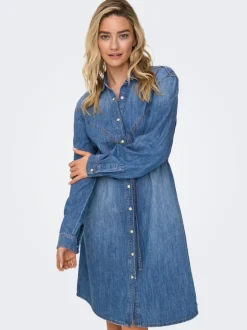 New ONLGILLO Kort kjole Dame Kjoler|Double Denim