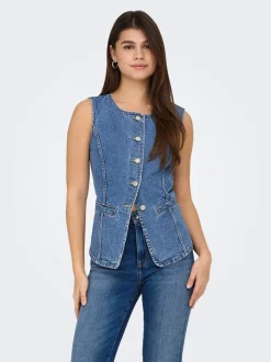 Clearance ONLGIULINA Tailored vest Dame Double Denim|Toppe