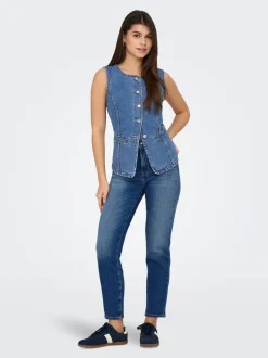 Clearance ONLGIULINA Tailored vest Dame Double Denim|Toppe