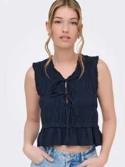 Hot ONLGOA Hør Bluse Dame Toppe