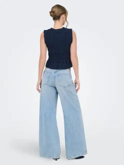 Hot ONLGOA Hør Bluse Dame Toppe