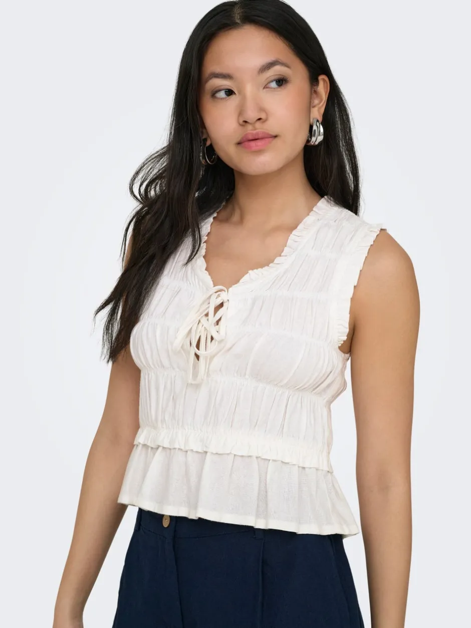 Clearance ONLGOA Hør Bluse Dame Toppe