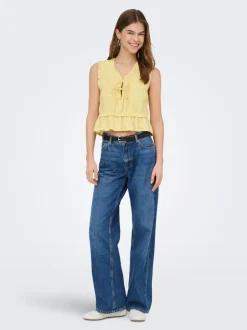 Clearance ONLGOA Hør Bluse Dame Toppe