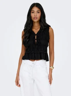 Hot ONLGOA Hør Bluse Dame Toppe