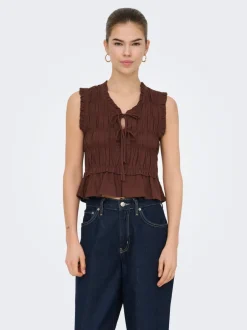 Clearance ONLGOA Hør Bluse Dame Toppe