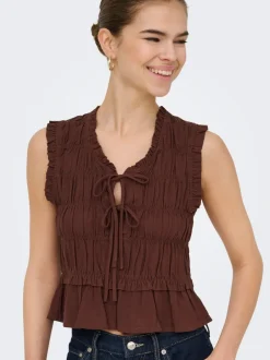 Clearance ONLGOA Hør Bluse Dame Toppe