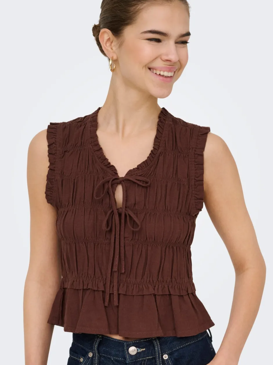 Clearance ONLGOA Hør Bluse Dame Toppe